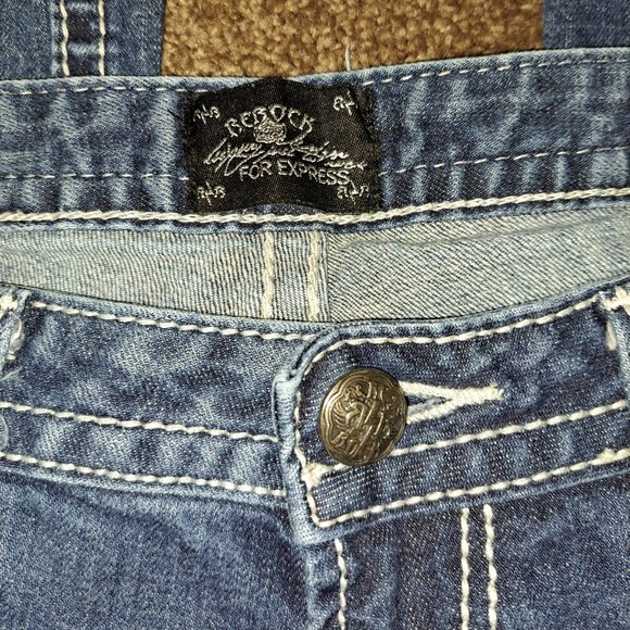 ReRock For Express Boot Cut Jeans with Embroidery pockets size 8R - Picture 6 of 11
